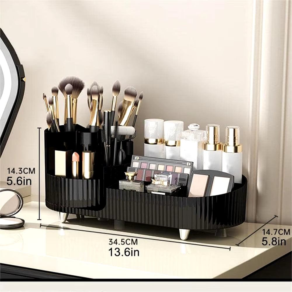 Cosmetic Storage Rack with Rotating Base and Divided Compartments for Cosmetic Storage Box, for Lipstick, Skin Care Storage Box