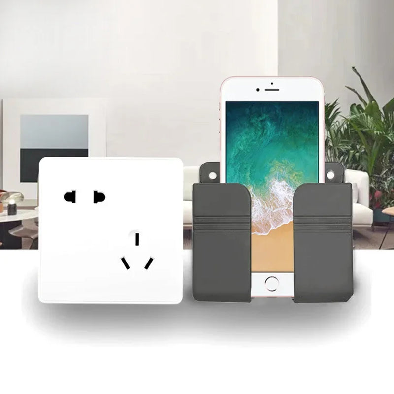 Punch Free Wall Mounted Storage Box Multifunction Punch Free Organizer TV Remote Control DIY Mobile Phone Plug Charging Holder